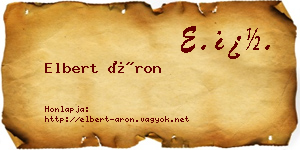 Elbert Áron névjegykártya
